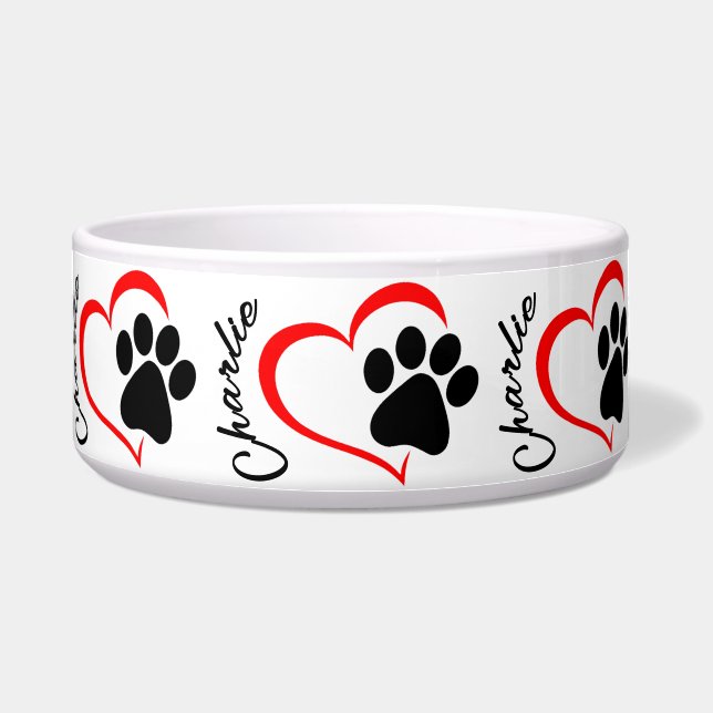 Paw Heart Dog Bowl Napf (Vorderseite)