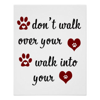 Paw Heart Quote Glossy Poster