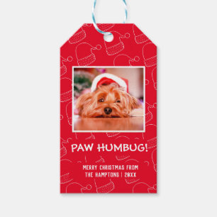 Paw Humbug Haustier Foto Rotes Weihnachtsfest Geschenkanhänger