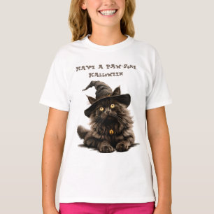 Paw-irgendein Halloween-Schwarzkatzenhut T-Shirt
