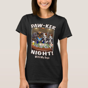 Paw ker Night Hund Poker Bier von den Yurys T-Shirt