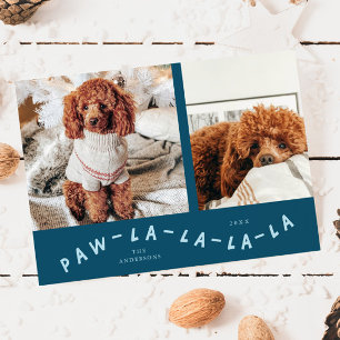 Paw-La-La-La-La-Aquamarin-La-Pet-Foto-Ferienkarte Feiertagskarte