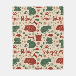 Paw-liday Snuggles Pet Lover Dog Cat Christmas Fleecedecke