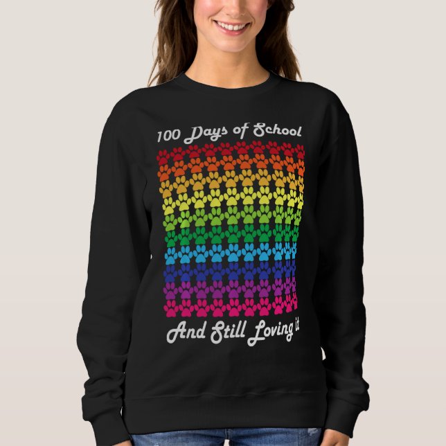 Paw Liebe 100 Tage Schullehrer Junge Mädchen Sweatshirt (Vorderseite)