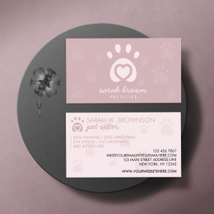 Paw-Logo-Print Haustierpflege Hundeausführer Katze Visitenkarte