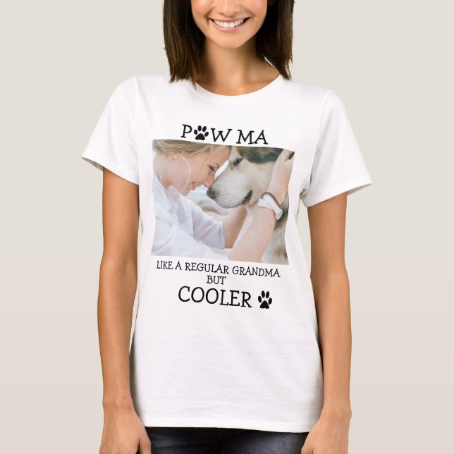 Paw ma dog lover Oma Bratmutter Foto Großmutter  T-Shirt (Vorderseite)