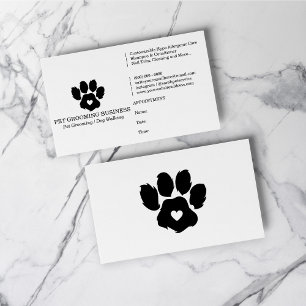 Paw Minimalist Pet Branding Terminerinnerung Visitenkarte