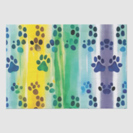 Paw-Muster auf Pastellfarben Seidenpapier