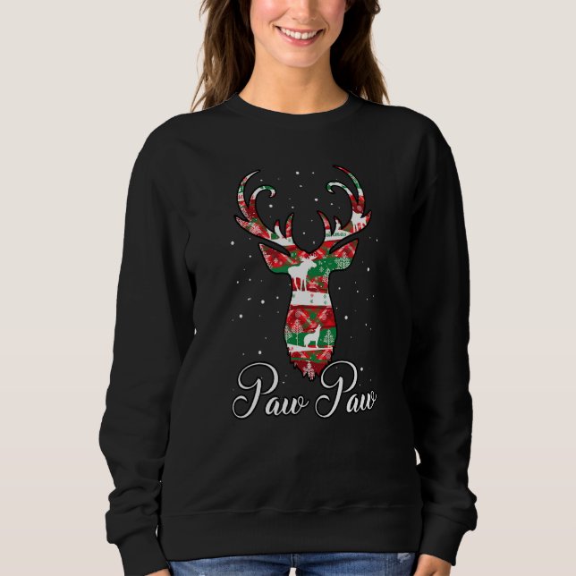Paw Paw Reindeer Matching Family Pajama Xmas Sweatshirt (Vorderseite)