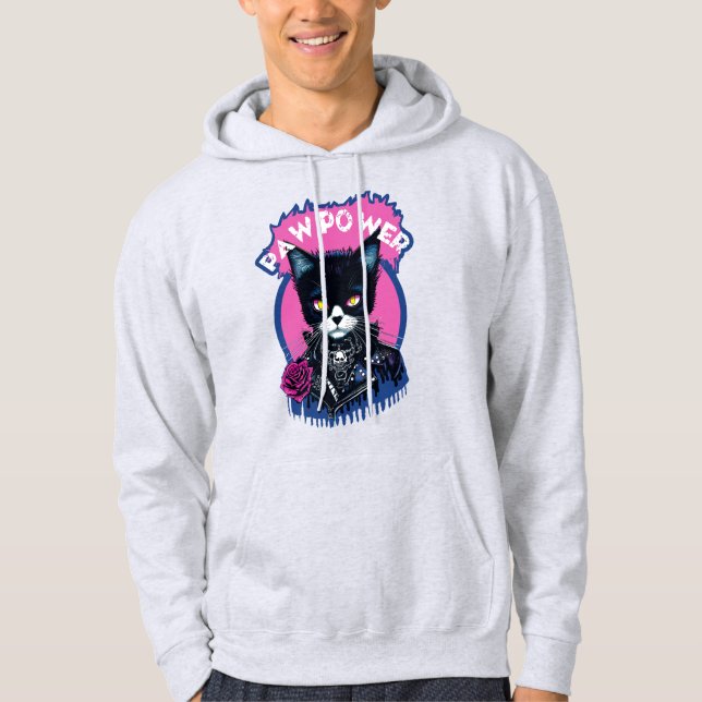Paw Power Punk Cat Hoodie (Vorderseite)