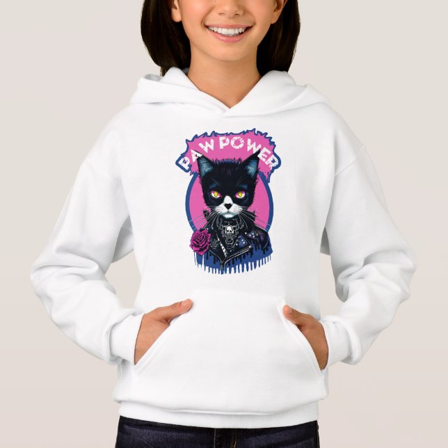 Paw Power Punk Cat Hoodie (Vorderseite)