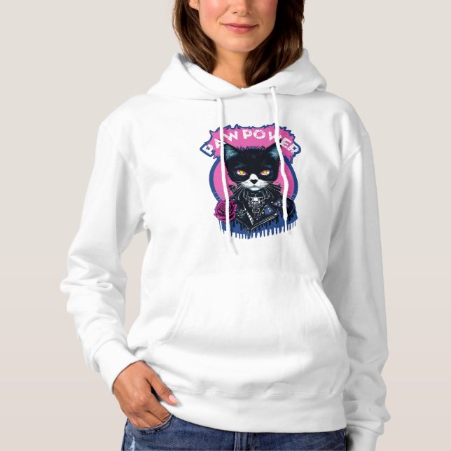 Paw Power Punk Cat Hoodie (Vorderseite)