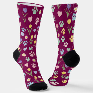 Paw Print and Hearton Blues Socks Socken