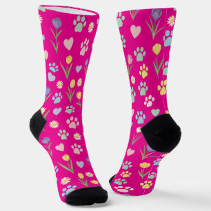 Paw Print and Hearton Blues Socks Socken
