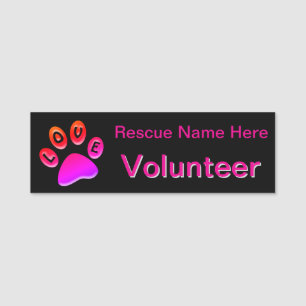 Paw Print Animal Volunteer Name Tag Namensschild