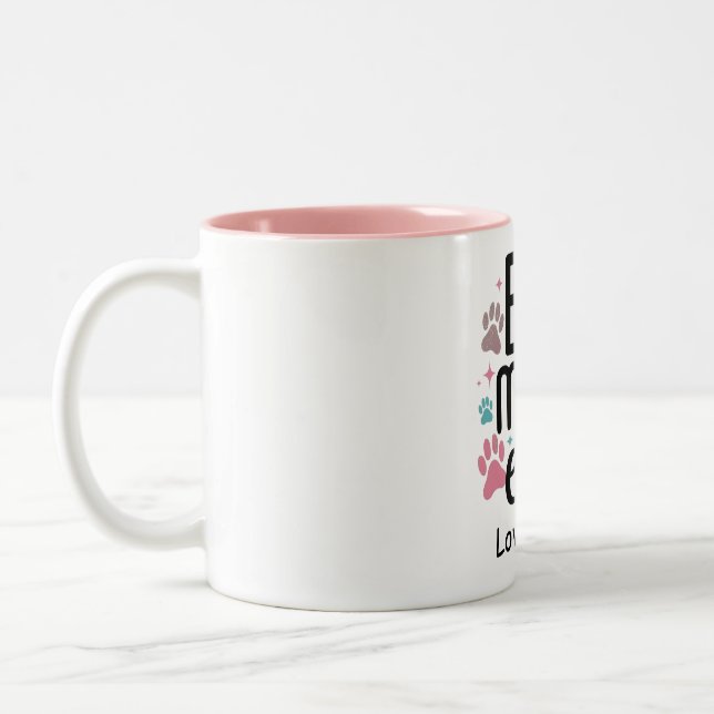 Paw print Beste Mutter je Zwei-Tonen-Kaffee-Tasse Zweifarbige Tasse (Links)