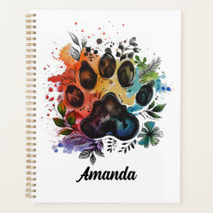 Paw Print Boho Wasserfarbe Planer