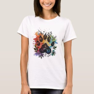 Paw Print Boho Wasserfarbe T-Shirt