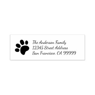 Paw Print - Briefmarke der selbstfarbigen Adresse Permastempel