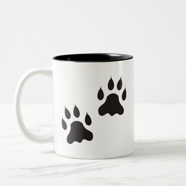 Paw Print Coffee Cup Zweifarbige Tasse (Links)