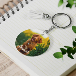 Paw Print Cookies Light Blue Pattern Monogram Schlüsselanhänger