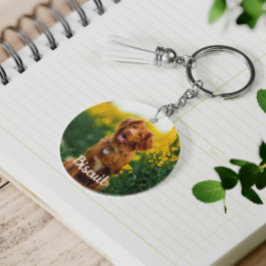 Paw Print Cookies Light Green Pattern Monogram Schlüsselanhänger