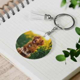 Paw Print Cookies Light Pink Pattern Monogram Schlüsselanhänger