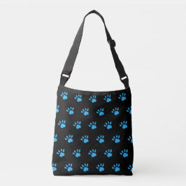 Paw Print Crossbody Bag (Schwarz & Blau) Tragetaschen Mit Langen Trägern