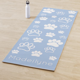Paw Print Doga-Modern-Calming Blue Yoga Mat Yogamatte