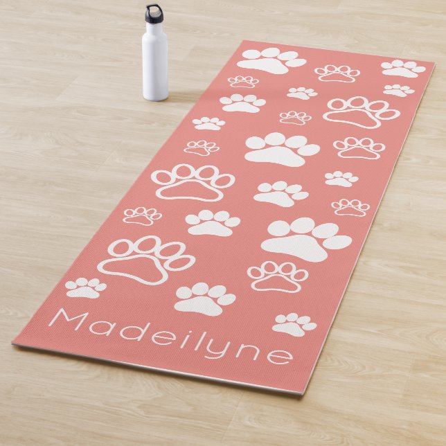 Paw Print Doga-Modern, monogram-konfektionierte Ko Yogamatte (Beispiel)