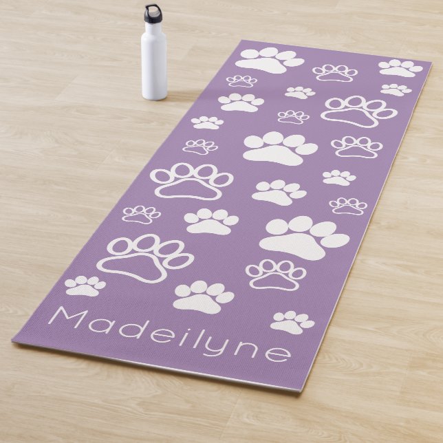Paw Print Doga-Modern Monogram-Prana Lila Yogamatte (Beispiel)