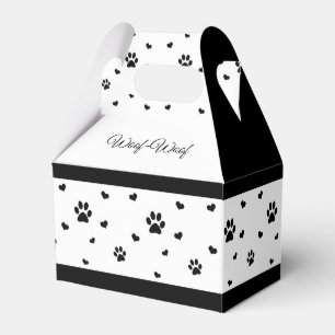 Paw Print Fevor Box Schwarz-Weiß-Hund Bevorzugung  Geschenkschachtel