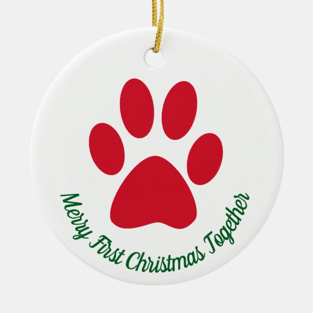 Paw Print First Christmas Gemeinsam Ornament (Vorne)