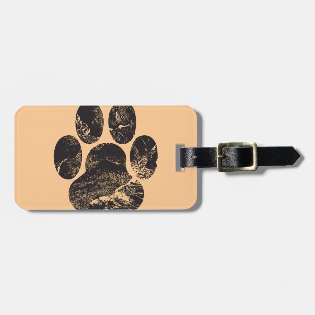 Paw Print Gepäckanhänger (Vorderseite horizontal)