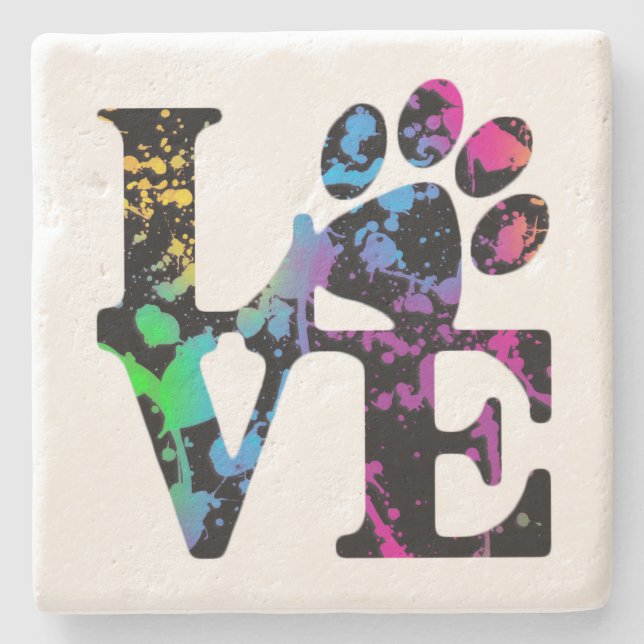 Paw Print - Geschenke für Hundeliebhaber Steinuntersetzer (Vorderseite)