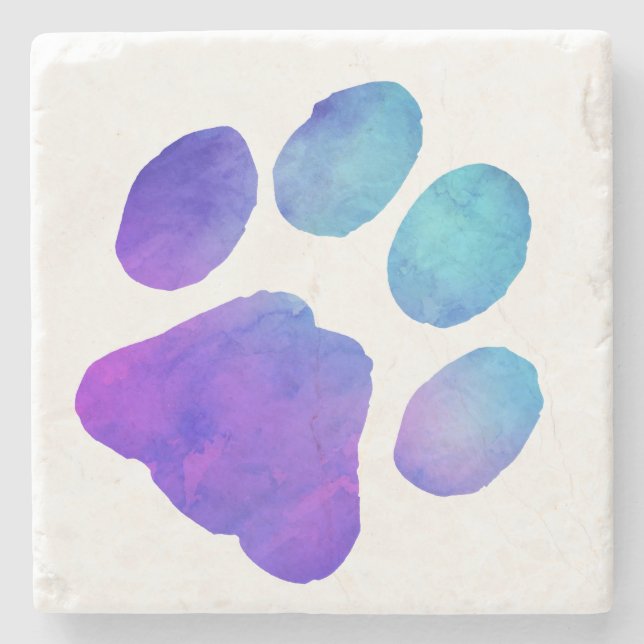 Paw Print - Geschenke für Hundeliebhaber Steinuntersetzer (Vorderseite)