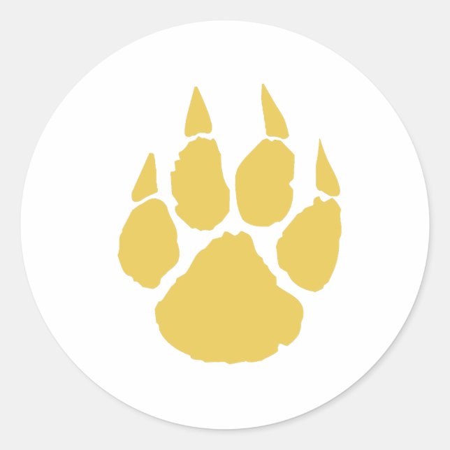 Paw Print Gold Runder Aufkleber (Vorderseite)