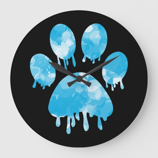 Paw Print Große Wanduhr (Vorderseite)