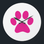 Paw Print      Große Wanduhr<br><div class="desc">Pfau,  Druck,  Hund,  Katze,  Haustier,  Welpe,  Kätzchen,  Beileid,  Keepake,  Erinnerung</div>