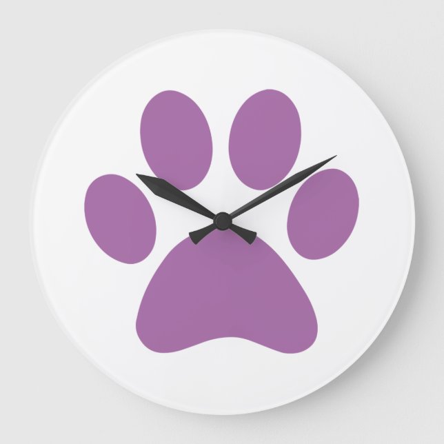 Paw Print   Große Wanduhr (Vorderseite)
