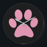 Paw Print Große Wanduhr<br><div class="desc">Fun Paw Print Design für Tierfreunde!</div>
