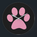 Paw Print Große Wanduhr<br><div class="desc">Fun Paw Print Design für Tierfreunde!</div>