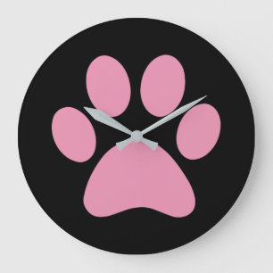 Paw Print Große Wanduhr