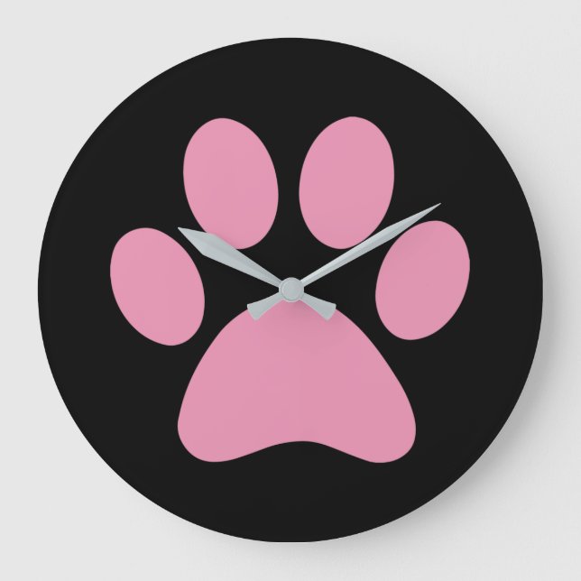 Paw Print Große Wanduhr (Vorderseite)