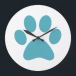 Paw Print                    Große Wanduhr<br><div class="desc">Fun Paw Print Design für Tierfreunde!</div>