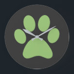 Paw Print  Große Wanduhr<br><div class="desc">Fun Paw Print Design für Tierfreunde!</div>