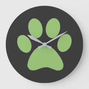 Paw Print Große Wanduhr