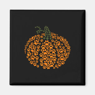Paw Print Halloween Pumpkin Ghost Paw Dog Katze Li Magnet