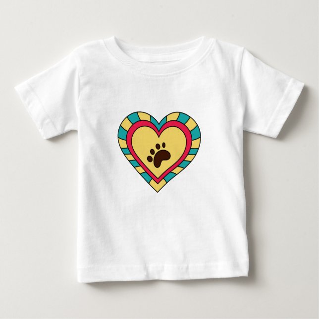 Paw Print Heart Baby T-shirt (Vorderseite)