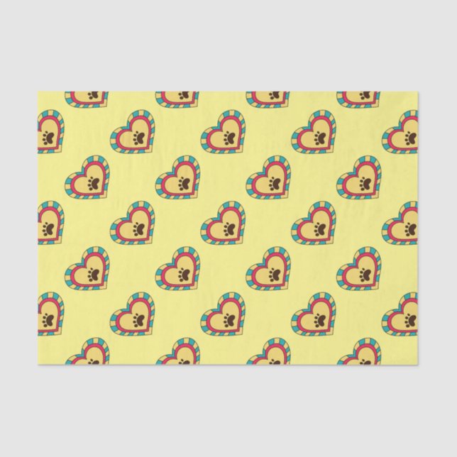 Paw Print Heart Seidenpapier (Vorderseite)